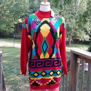 Vintage I.B.Diffusion colorful sweater small 1980s 1990s Y2K